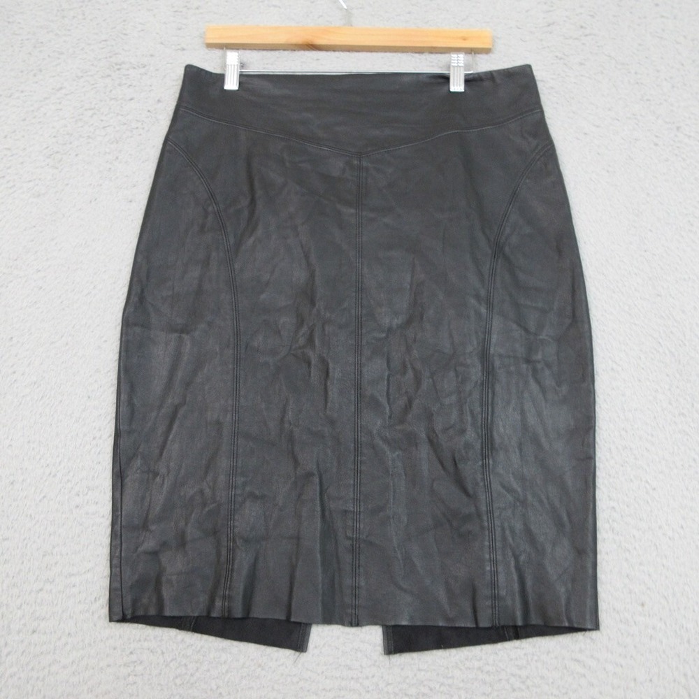 Express Faux Leather Skirt Women 10 Black Chic Edgy Trendy‎ Modern Sleek Moto